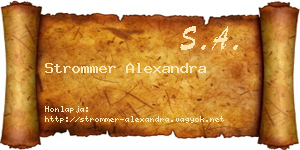 Strommer Alexandra névjegykártya